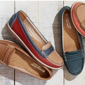 Naturalizer Hamilton boat shoe colorblock leather multicolor penny loafers 10